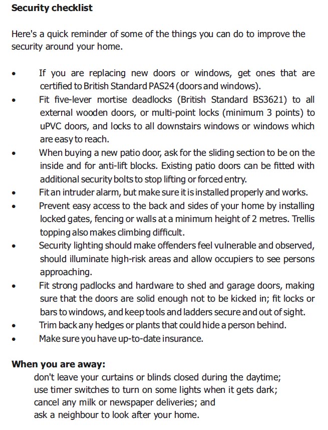 security checklist